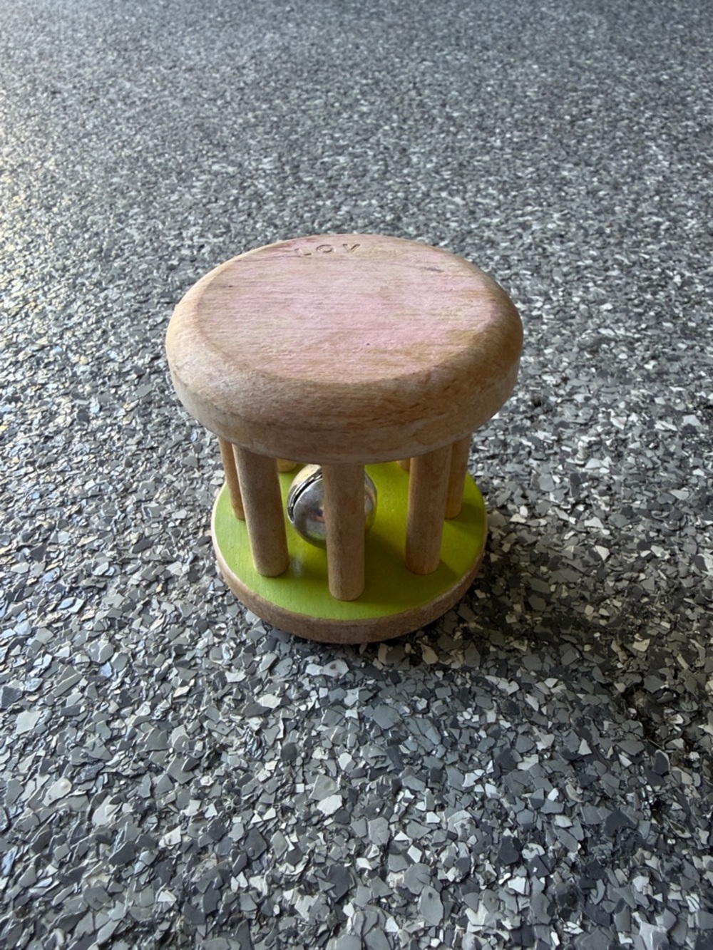 Lovevery Wooden Baby Rattle Roller with Bell